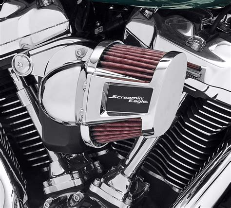 Featuring a polished and chrome-plated elbow, this unique Air Cleaner system offers improved performance and air flow when compared to the stock or Screamin Eagle High Flow air. . Screamin eagle heavy breather